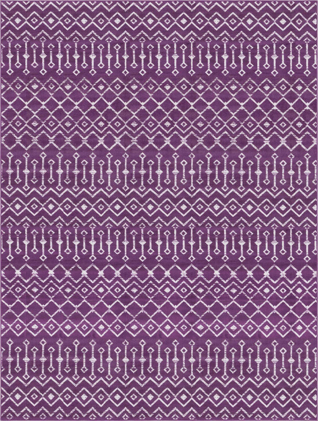 Violet 9' x 12' Moroccan Trellis Rectangle Area Rug