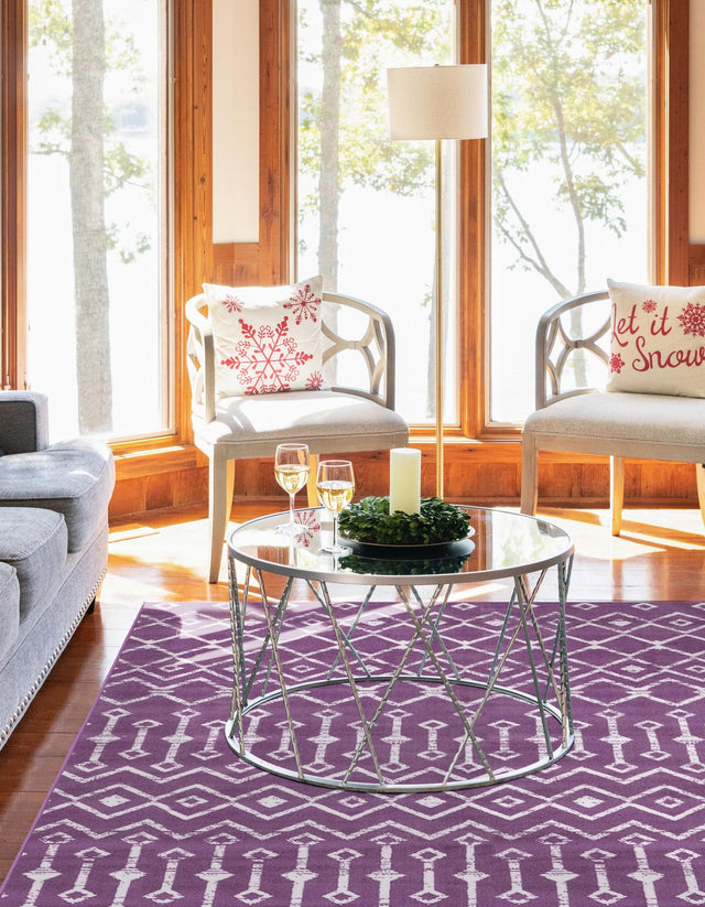 Violet 6' 1 x 9' Moroccan Trellis Rectangle Rug