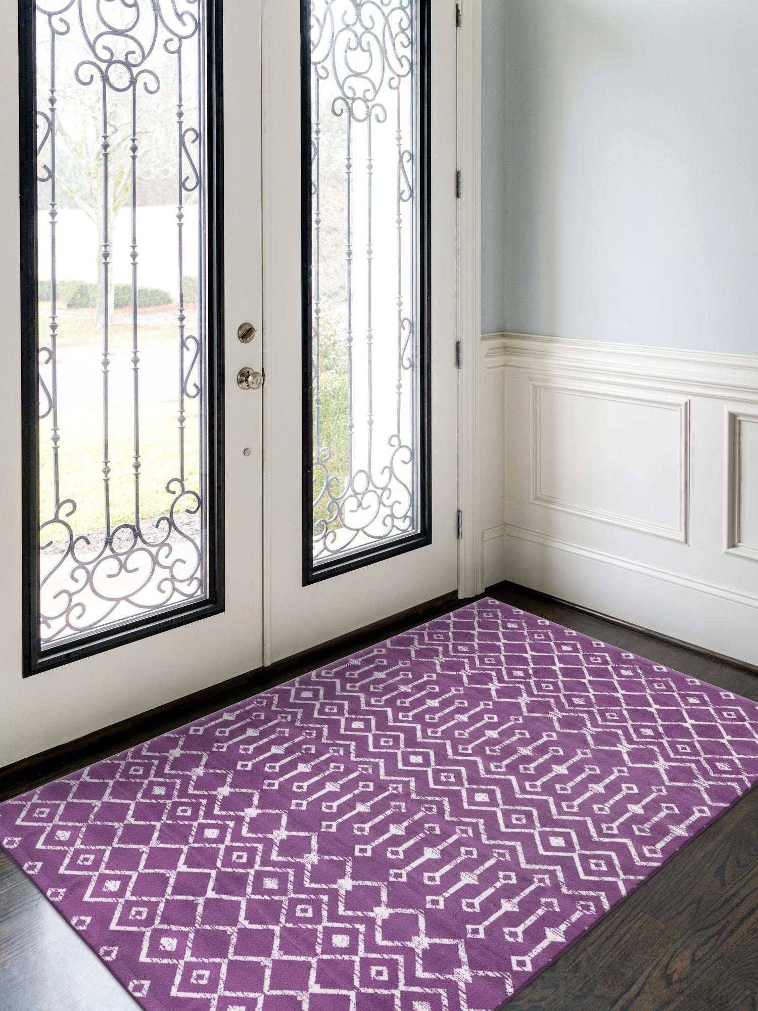 Violet 3' 1 x 5' 3 Moroccan Trellis Rectangle Area Rug 100% Polypropylene Easy Clean Geometric Traditional Carpet for Interior Design Home Decor for Sale at Rug Engine