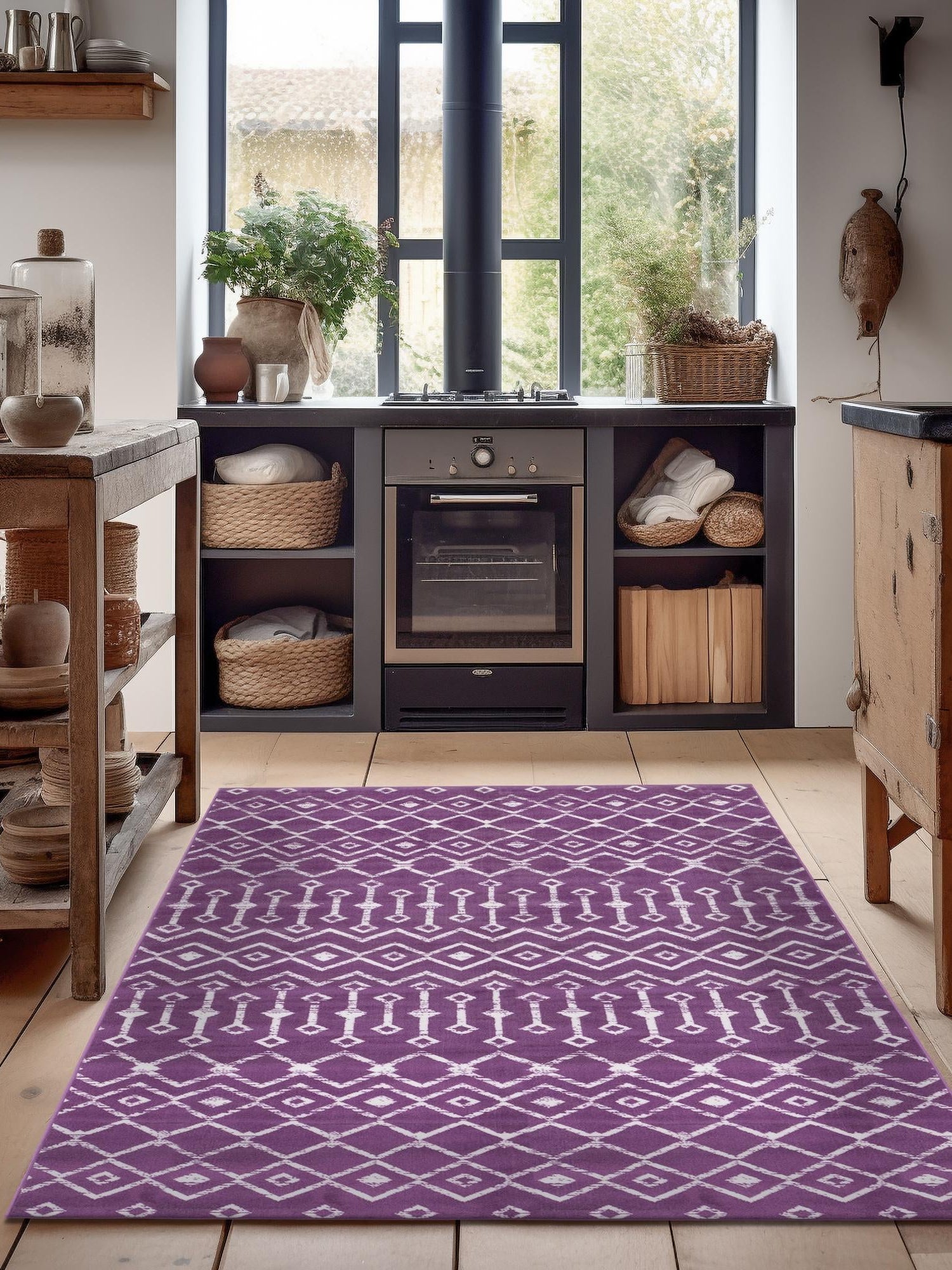Violet 10' 8 x 16' 5 Moroccan Trellis Rectangle Area Rug 100% Polypropylene Easy Clean Geometric Traditional Carpet for Interior Design Home Decor for Sale at Rug Engine