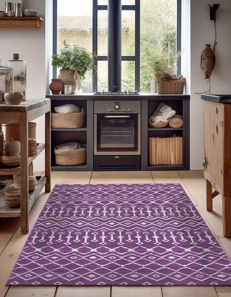 Violet 2' x 3' 1 Moroccan Trellis Rectangle Area Rug 100% Polypropylene Easy Clean Geometric Traditional Carpet for Interior Design Home Decor for Sale at Rug Engine