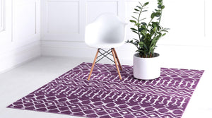 Violet 8' x 8' Moroccan Trellis Square Rug