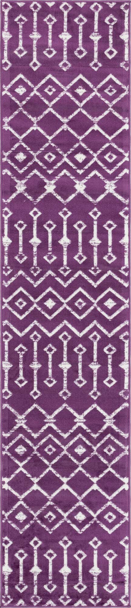 Violet 2' x 10' Moroccan Trellis Runner Rug