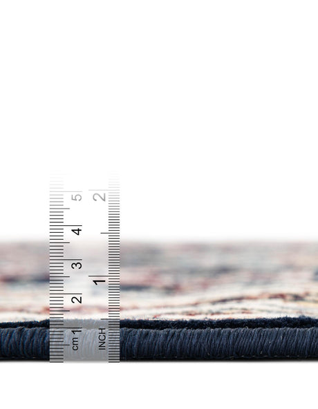 Navy Blue 2' 7 x 11' Narenj Runner Area Rug 85% Polypropylene & 15% Polyester Traditional Classic Carpet for Living, Dining, Bedrooms, Office for Sale at Rug Engine