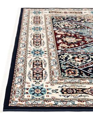 Navy Blue 2' 7 x 11' Narenj Runner Area Rug 85% Polypropylene & 15% Polyester Traditional Classic Carpet for Living, Dining, Bedrooms, Office for Sale at Rug Engine