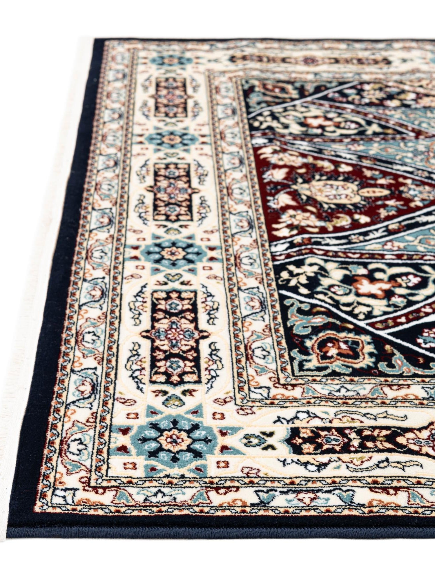 Navy Blue 2' 7 x 7' 1 Narenj Runner Area Rug 85% Polypropylene & 15% Polyester Traditional Classic Carpet for Living, Dining, Bedrooms, Office for Sale at Rug Engine