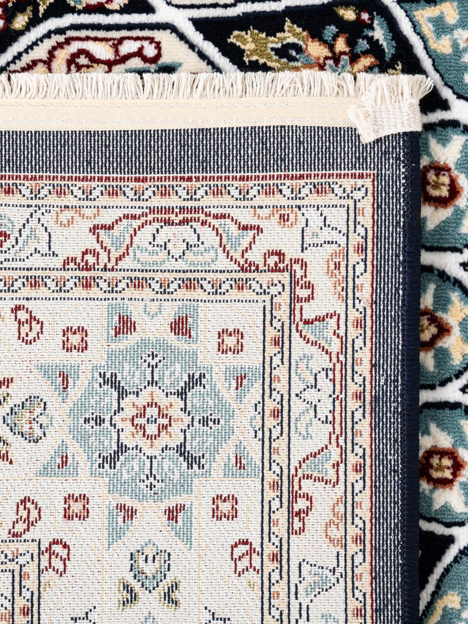 Navy Blue 2' 7 x 9' Narenj Runner Area Rug 85% Polypropylene & 15% Polyester Traditional Classic Carpet for Living, Dining, Bedrooms, Office for Sale at Rug Engine