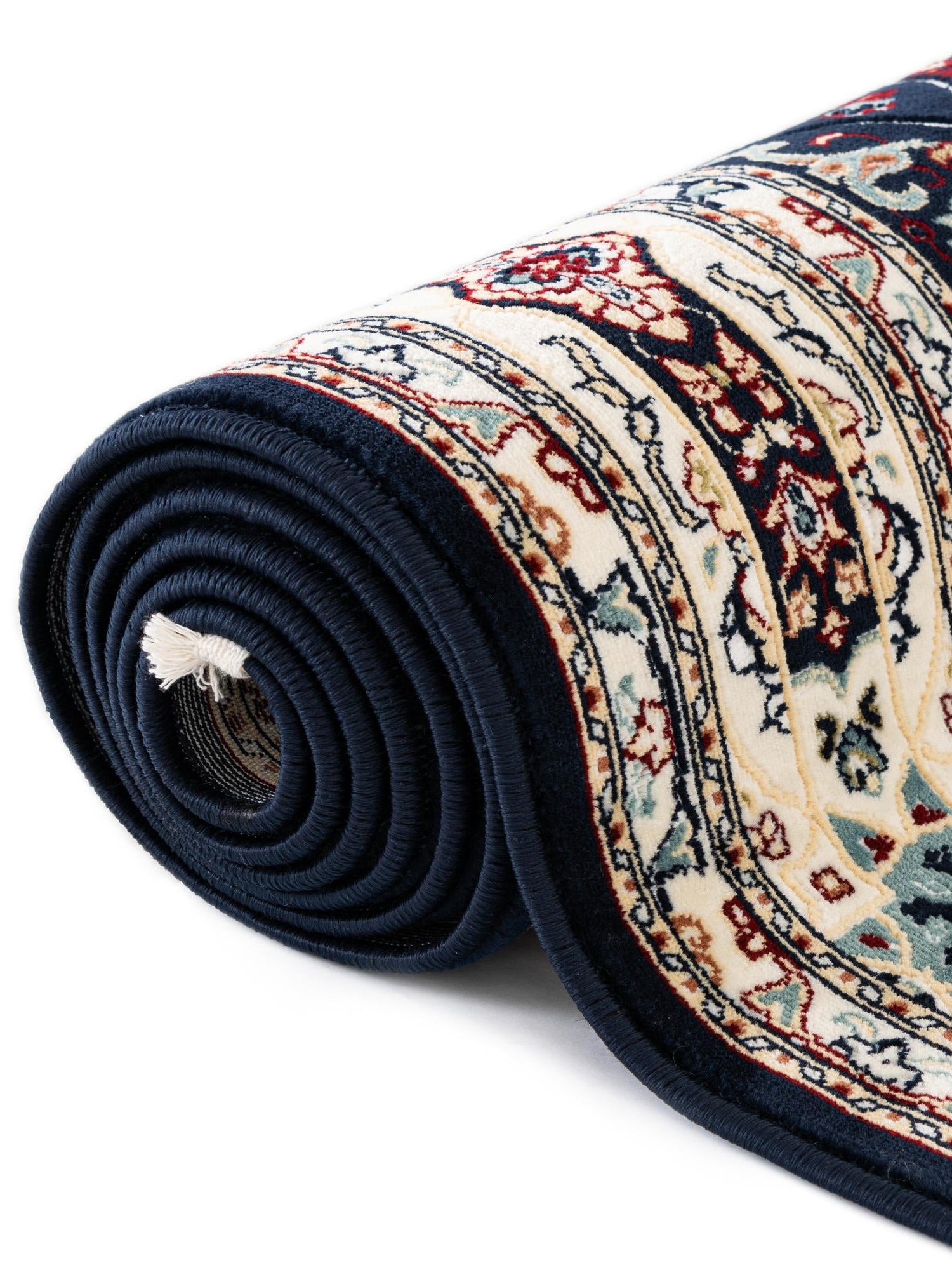 Navy Blue 2' 7 x 9' Narenj Runner Area Rug 85% Polypropylene & 15% Polyester Traditional Classic Carpet for Living, Dining, Bedrooms, Office for Sale at Rug Engine