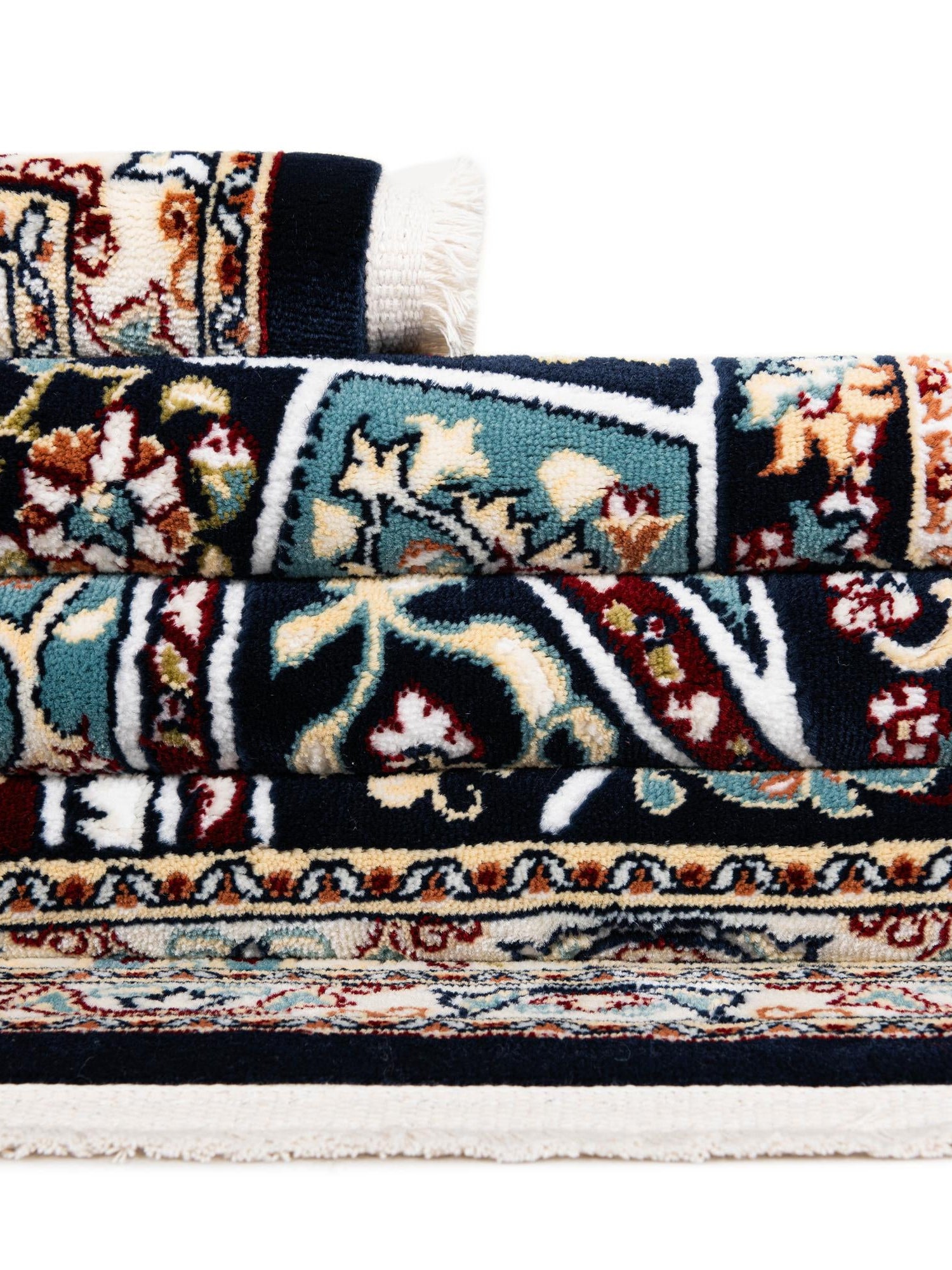 Navy Blue 2' 7 x 7' 1 Narenj Runner Area Rug 85% Polypropylene & 15% Polyester Traditional Classic Carpet for Living, Dining, Bedrooms, Office for Sale at Rug Engine