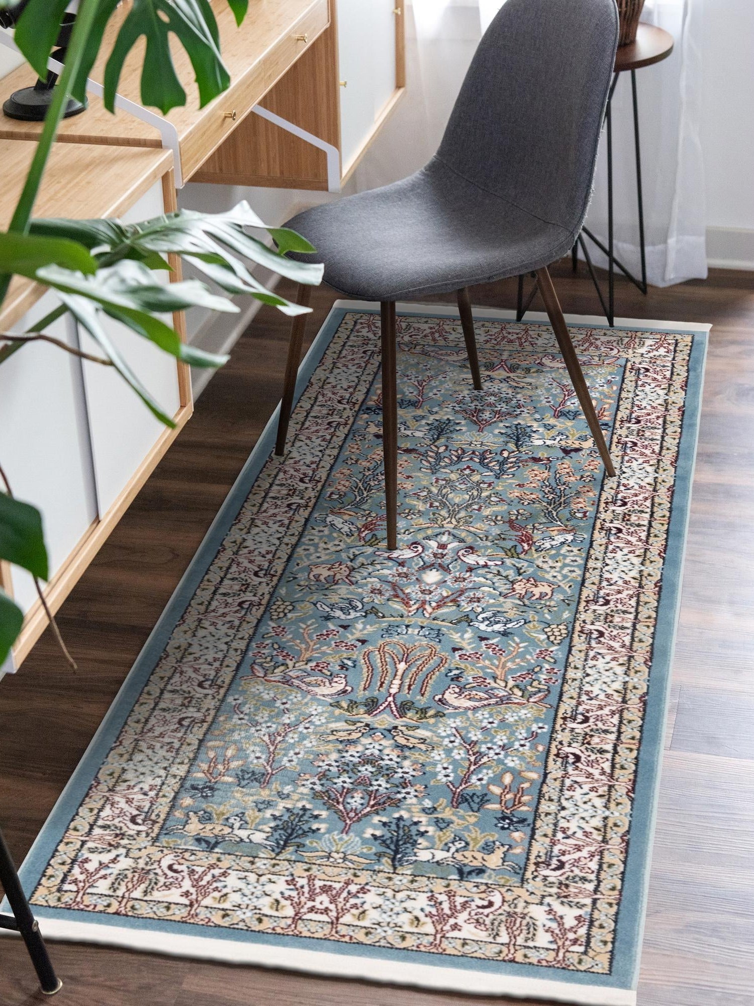 Blue 2' x 6' 1 Narenj Runner Area Rug 85% Polypropylene & 15% Polyester Traditional Classic Carpet for Living, Dining, Bedrooms, Office for Sale at Rug Engine