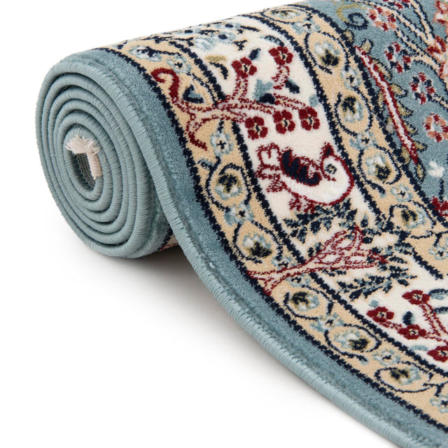 Blue 2' 7 x 9' Narenj Runner Area Rug 85% Polypropylene & 15% Polyester Traditional Classic Carpet for Living, Dining, Bedrooms, Office for Sale at Rug Engine