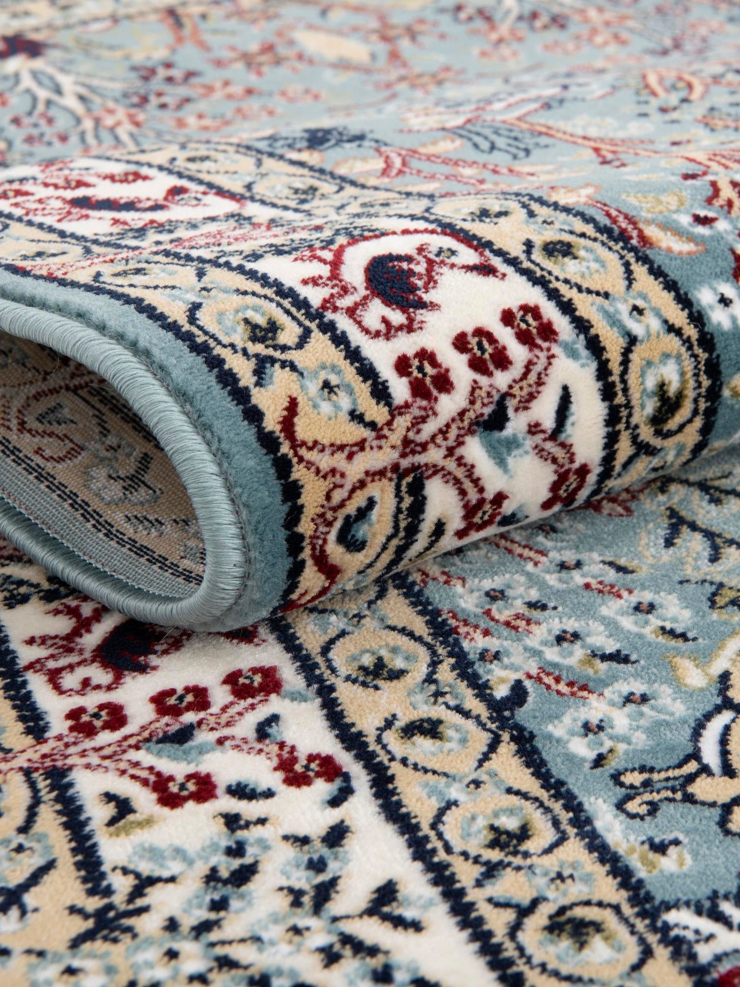 Blue 2' 7 x 7' 1 Narenj Runner Area Rug 85% Polypropylene & 15% Polyester Traditional Classic Carpet for Living, Dining, Bedrooms, Office for Sale at Rug Engine
