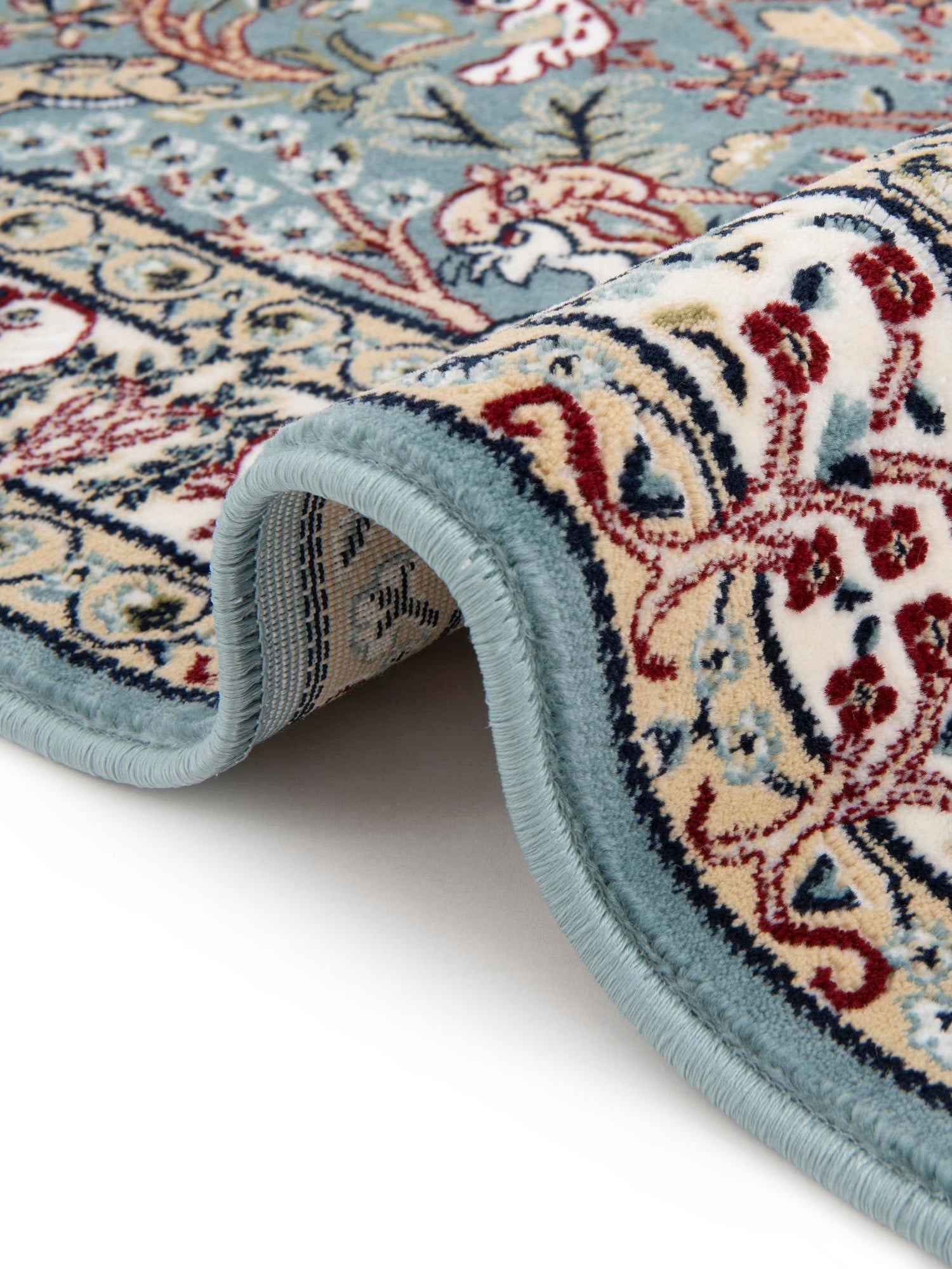 Blue 2' 7 x 7' 1 Narenj Runner Area Rug 85% Polypropylene & 15% Polyester Traditional Classic Carpet for Living, Dining, Bedrooms, Office for Sale at Rug Engine