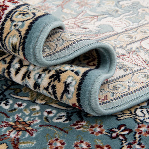 Blue 2' 7 x 9' Narenj Runner Area Rug 85% Polypropylene & 15% Polyester Traditional Classic Carpet for Living, Dining, Bedrooms, Office for Sale at Rug Engine