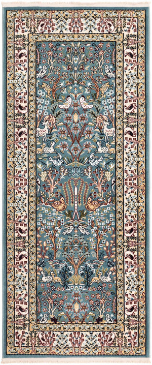 Blue 2' x 6' 1 Narenj Runner Area Rug 85% Polypropylene & 15% Polyester Traditional Classic Carpet for Living, Dining, Bedrooms, Office for Sale at Rug Engine