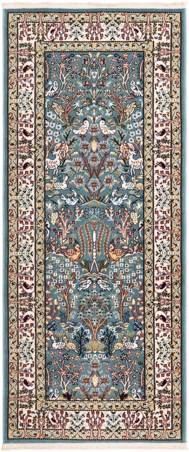 Blue 2' x 6' 1 Narenj Runner Area Rug 85% Polypropylene & 15% Polyester Traditional Classic Carpet for Living, Dining, Bedrooms, Office for Sale at Rug Engine