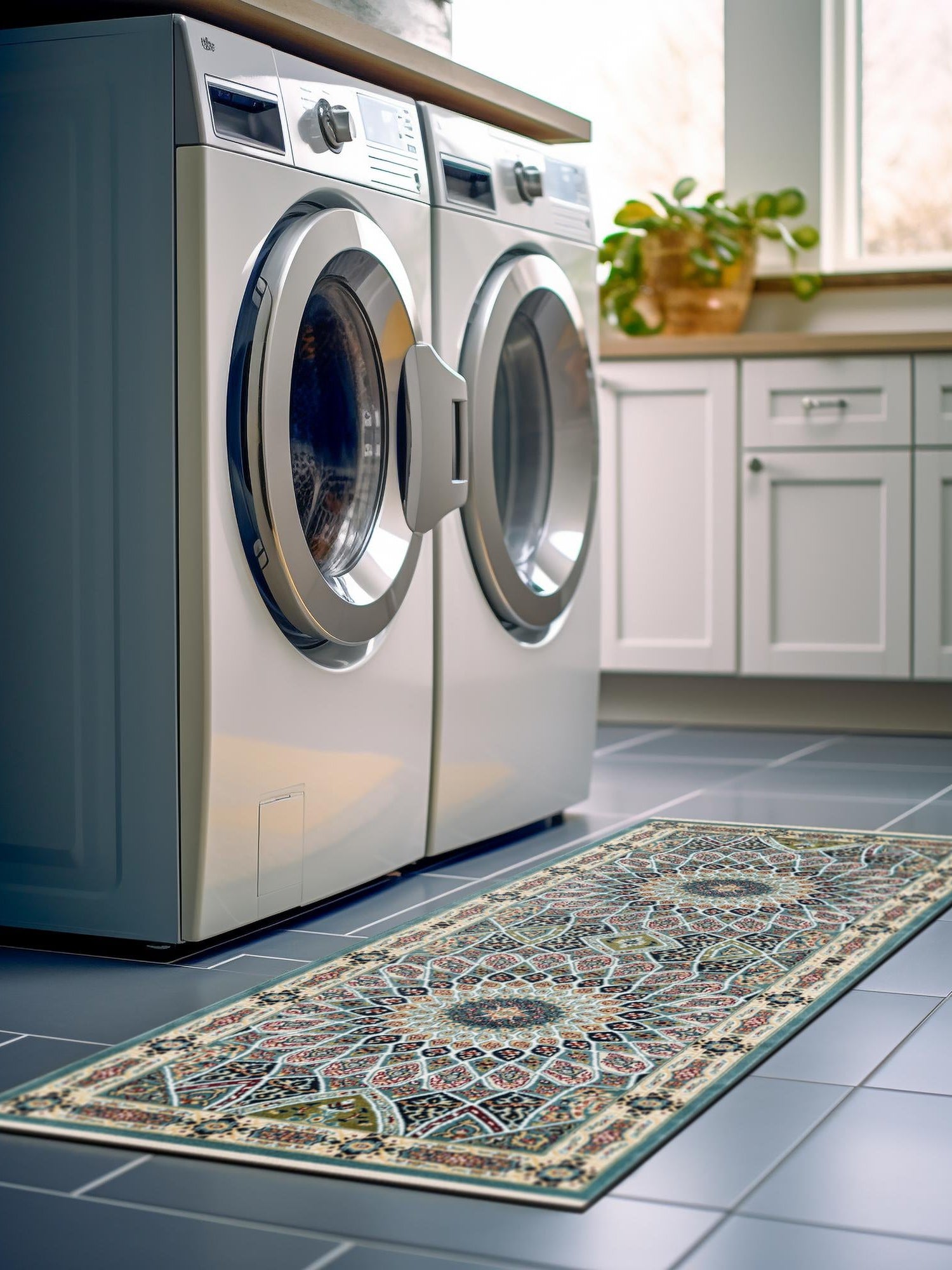 Blue 2' x 8' Narenj Runner Area Rug 85% Polypropylene & 15% Polyester Traditional Classic Carpet for Living, Dining, Bedrooms, Office for Sale at Rug Engine