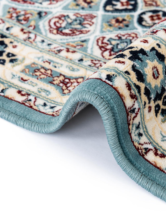 Blue 2' 7 x 11' Narenj Runner Area Rug 85% Polypropylene & 15% Polyester Traditional Classic Carpet for Living, Dining, Bedrooms, Office for Sale at Rug Engine