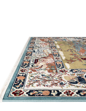 Blue 2' 7 x 7' 1 Narenj Runner Area Rug 85% Polypropylene & 15% Polyester Traditional Classic Carpet for Living, Dining, Bedrooms, Office for Sale at Rug Engine