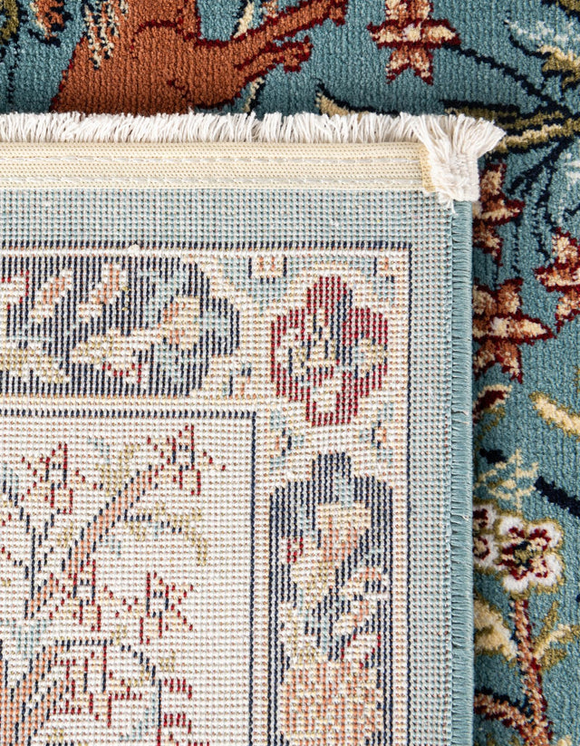 Blue 2' 7 x 7' 1 Narenj Runner Area Rug 85% Polypropylene & 15% Polyester Traditional Classic Carpet for Living, Dining, Bedrooms, Office for Sale at Rug Engine