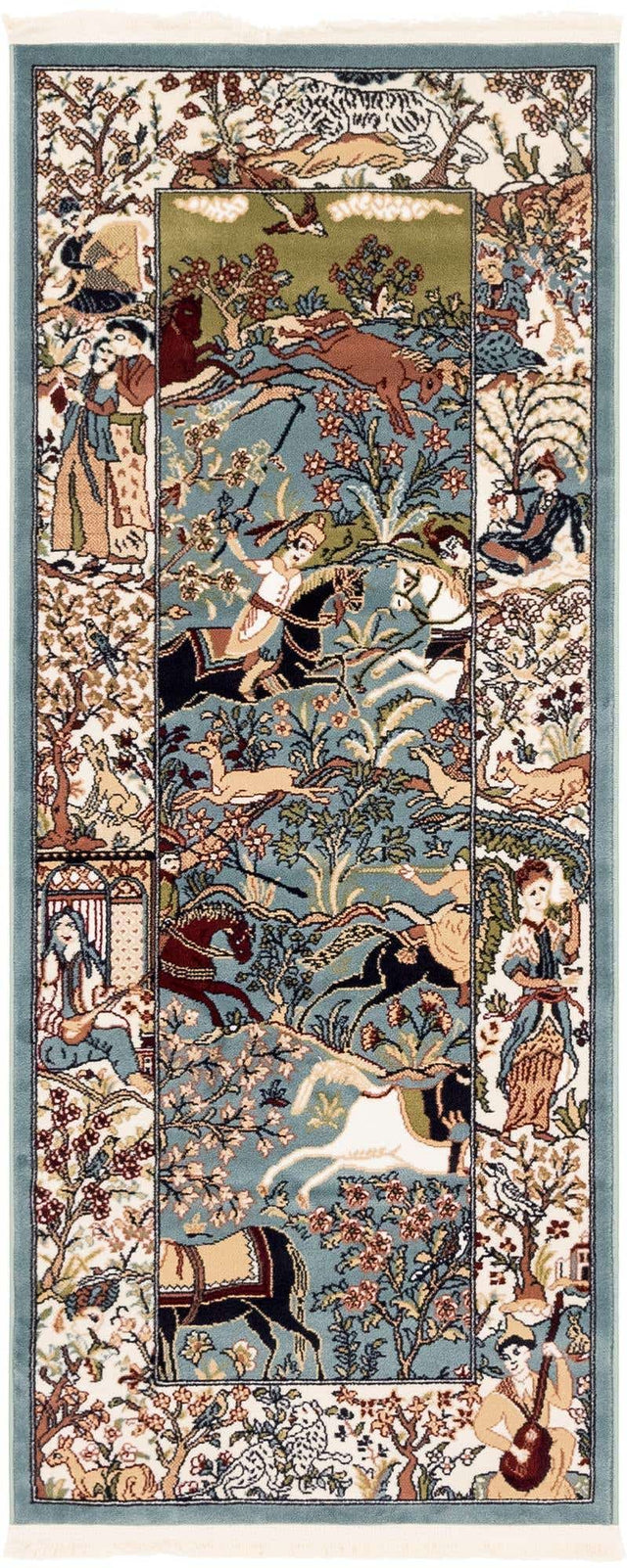 Blue 2' x 6' 1 Narenj Runner Area Rug 85% Polypropylene & 15% Polyester Traditional Classic Carpet for Living, Dining, Bedrooms, Office for Sale at Rug Engine