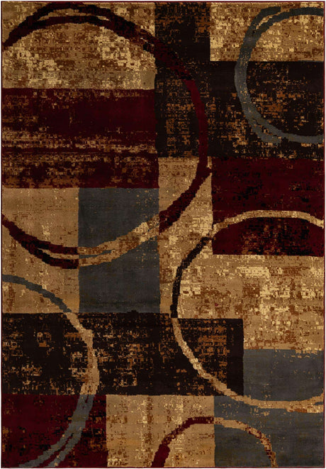 Multicolor 7' 1 x 10' Barista Rectangle Area Rug 100% Polypropylene Abstract Modern Geometric Carpet for Living Room Dining Office Dorm Room Decor for Sale at Rug Engine