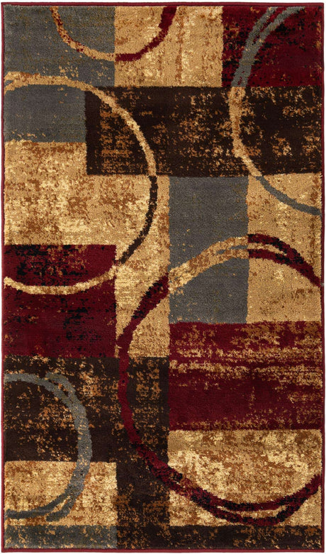 Multicolor 3' 1 x 5' 3 Barista Rectangle Area Rug 100% Polypropylene Abstract Modern Geometric Carpet for Living Room Dining Office Dorm Room Decor for Sale at Rug Engine