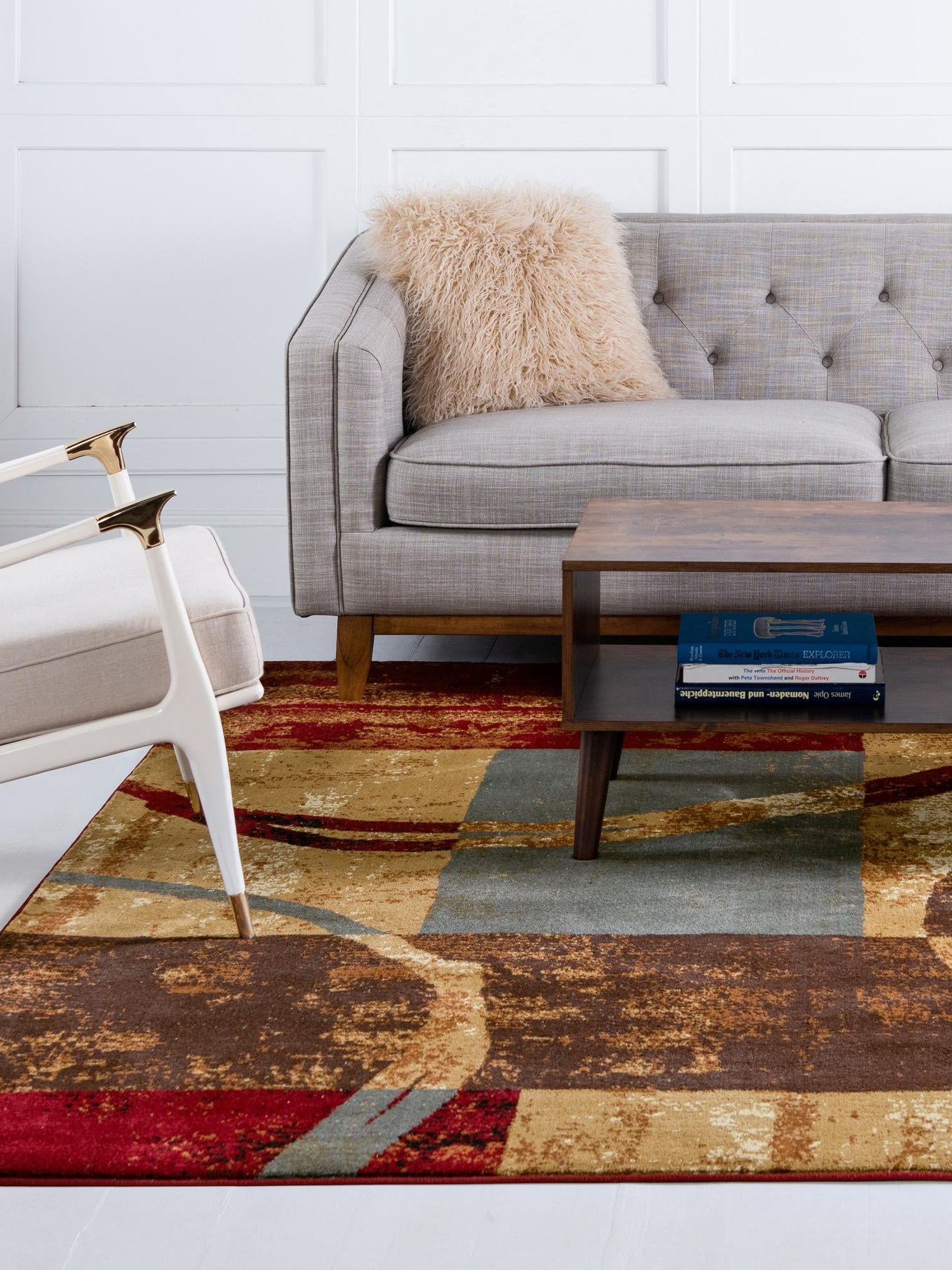 Multicolor 5' 3 x 5' 3 Barista Square Area Rug 100% Polypropylene Abstract Modern Geometric Carpet for Living Room Dining Office Dorm Room Decor for Sale at Rug Engine