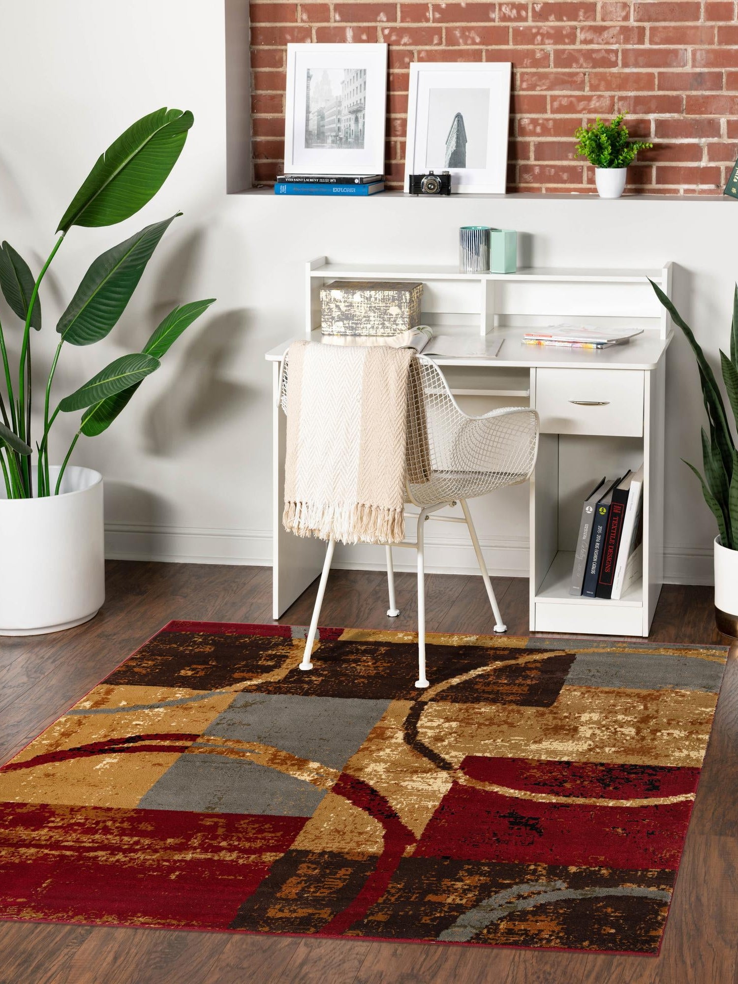 Multicolor 10' x 10' Barista Square Area Rug 100% Polypropylene Abstract Modern Geometric Carpet for Living Room Dining Office Dorm Room Decor for Sale at Rug Engine
