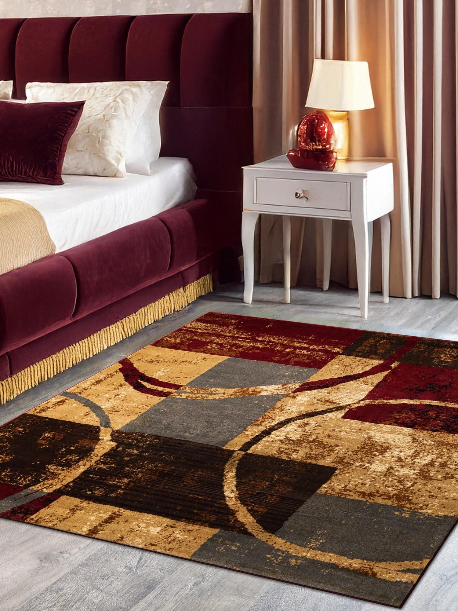 Multicolor 7' 10 x 7' 10 Barista Square Area Rug 100% Polypropylene Abstract Modern Geometric Carpet for Living Room Dining Office Dorm Room Decor for Sale at Rug Engine