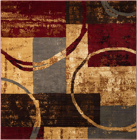 Multicolor 7' 10 x 7' 10 Barista Square Area Rug 100% Polypropylene Abstract Modern Geometric Carpet for Living Room Dining Office Dorm Room Decor for Sale at Rug Engine
