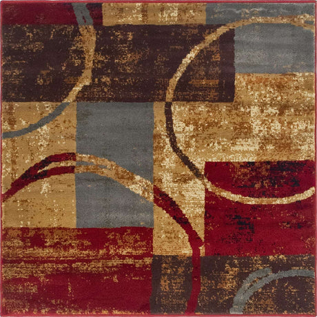 Multicolor 4' 1 x 4' 1 Barista Square Area Rug 100% Polypropylene Abstract Modern Geometric Carpet for Living Room Dining Office Dorm Room Decor for Sale at Rug Engine