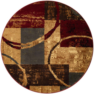 Multicolor 5' 3 x 5' 3 Barista Round Area Rug 100% Polypropylene Abstract Modern Geometric Carpet for Living Room Dining Office Dorm Room Decor for Sale at Rug Engine