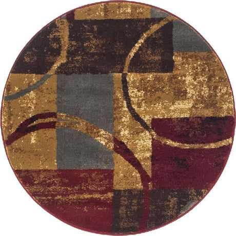 Multicolor 3' 1 x 3' 1 Barista Round Area Rug 100% Polypropylene Abstract Modern Geometric Carpet for Living Room Dining Office Dorm Room Decor for Sale at Rug Engine