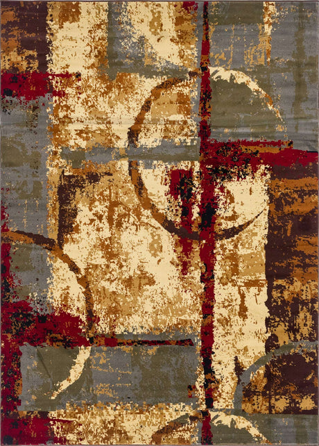 Multicolor 7' 10 x 11' Barista Rectangle Area Rug 100% Polypropylene Abstract Modern Geometric Carpet for Living Room Dining Office Dorm Room Decor for Sale at Rug Engine