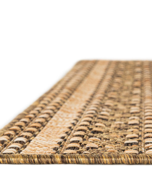 Light Brown 2' x 6' 1 Outdoor Modern Runner Area Rug Weather Resistant for Patio, Deck, Terrace, Balcony, Porch 100% Polypropylene Modern Outside Carpet for Sale at Rug Engine