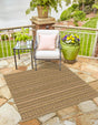 Light Brown 6' 1 x 6' 1 Outdoor Modern Square Area Rug Weather Resistant for Patio, Deck, Terrace, Balcony, Porch 100% Polypropylene Modern Outside Carpet for Sale at Rug Engine