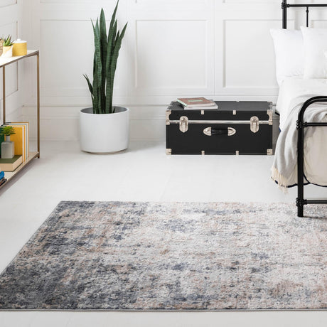 Cream 4' 1 x 6' 1 Caspian Rectangle Area Rug 60% Polypropylene & 40% Polyester With Cotton Backing Modern Chic Carpet for Home Interior Design Decorating for Sale at Rug Engine