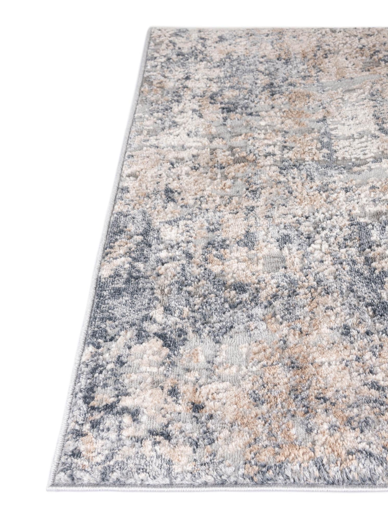 Cream 8' x 10' Caspian Rectangle Area Rug 60% Polypropylene & 40% Polyester With Cotton Backing Modern Chic Carpet for Home Interior Design Decorating for Sale at Rug Engine