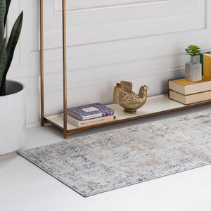 Cream 2' 2 x 6' 1 Caspian Runner Area Rug 60% Polypropylene & 40% Polyester With Cotton Backing Modern Chic Carpet for Home Interior Design Decorating for Sale at Rug Engine