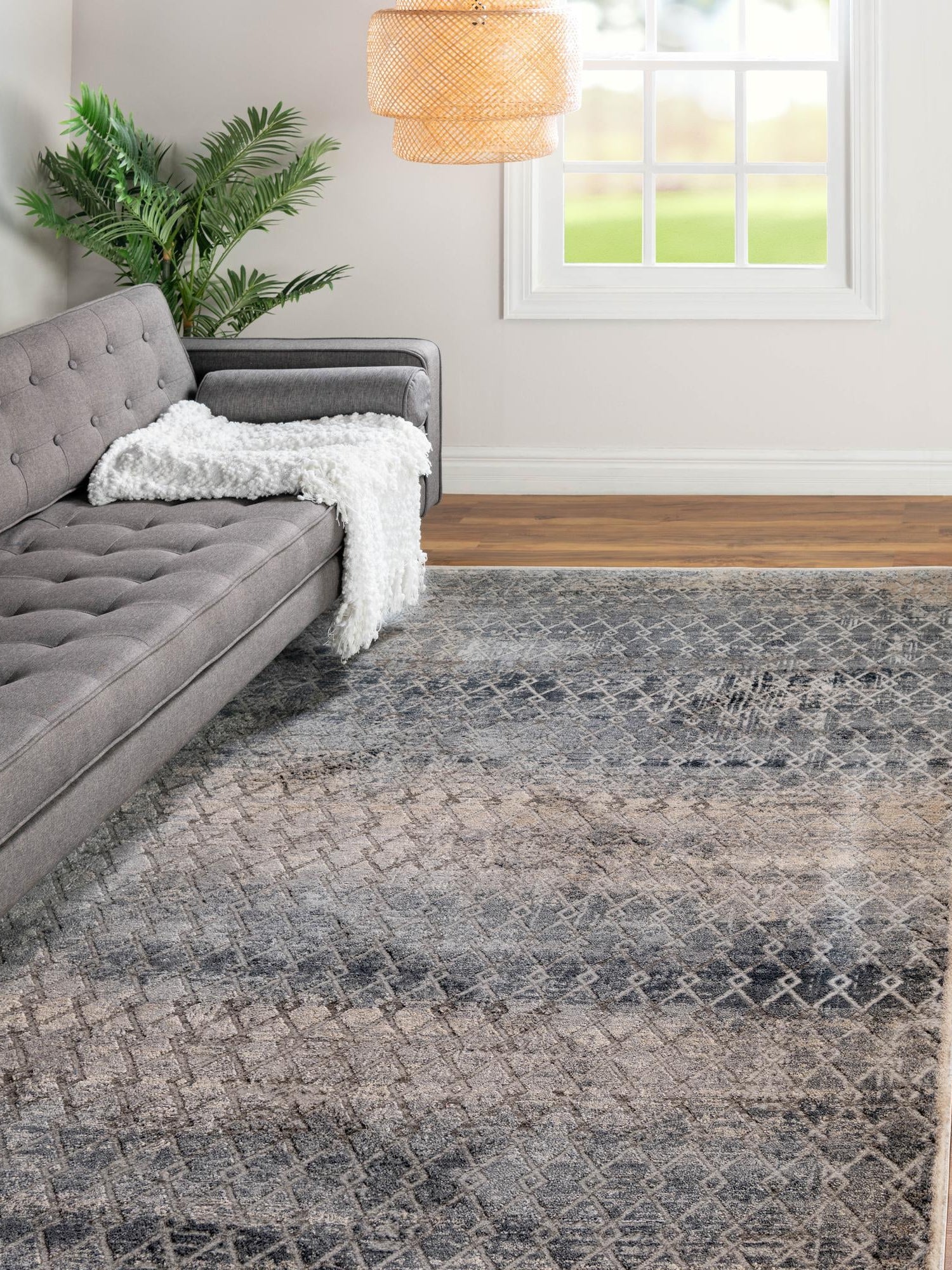 Gray 8' x 10' Caspian Rectangle Area Rug 60% Polypropylene & 40% Polyester With Cotton Backing Modern Chic Carpet for Home Interior Design Decorating for Sale at Rug Engine