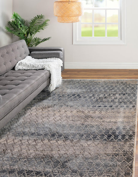 Gray 8' x 10' Caspian Rectangle Area Rug 60% Polypropylene & 40% Polyester With Cotton Backing Modern Chic Carpet for Home Interior Design Decorating for Sale at Rug Engine