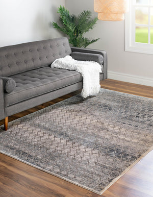 Gray 9' x 12' 2 Caspian Rectangle Area Rug 60% Polypropylene & 40% Polyester With Cotton Backing Modern Chic Carpet for Home Interior Design Decorating for Sale at Rug Engine