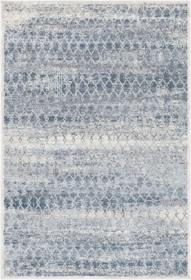 Gray 4' 1 x 6' 1 Caspian Rectangle Area Rug 60% Polypropylene & 40% Polyester With Cotton Backing Modern Chic Carpet for Home Interior Design Decorating for Sale at Rug Engine