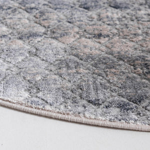 Gray 4' 1 x 4' 1 Caspian Round Area Rug 60% Polypropylene & 40% Polyester With Cotton Backing Modern Chic Carpet for Home Interior Design Decorating for Sale at Rug Engine