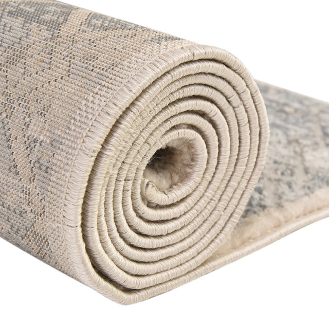 Gray 4' 1 x 4' 1 Caspian Round Area Rug 60% Polypropylene & 40% Polyester With Cotton Backing Modern Chic Carpet for Home Interior Design Decorating for Sale at Rug Engine