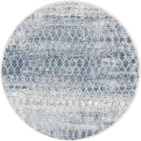 Gray 4' 1 x 4' 1 Caspian Round Area Rug 60% Polypropylene & 40% Polyester With Cotton Backing Modern Chic Carpet for Home Interior Design Decorating for Sale at Rug Engine