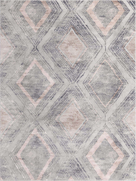 Gray Cream 9' x 12' 2 Caspian Rectangle Area Rug 60% Polypropylene & 40% Polyester With Cotton Backing Modern Chic Carpet for Home Interior Design Decorating for Sale at Rug Engine