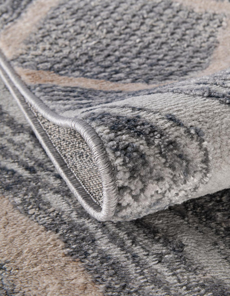 Gray Cream 7' 10 x 11' Caspian Rectangle Area Rug 60% Polypropylene & 40% Polyester With Cotton Backing Modern Chic Carpet for Home Interior Design Decorating for Sale at Rug Engine