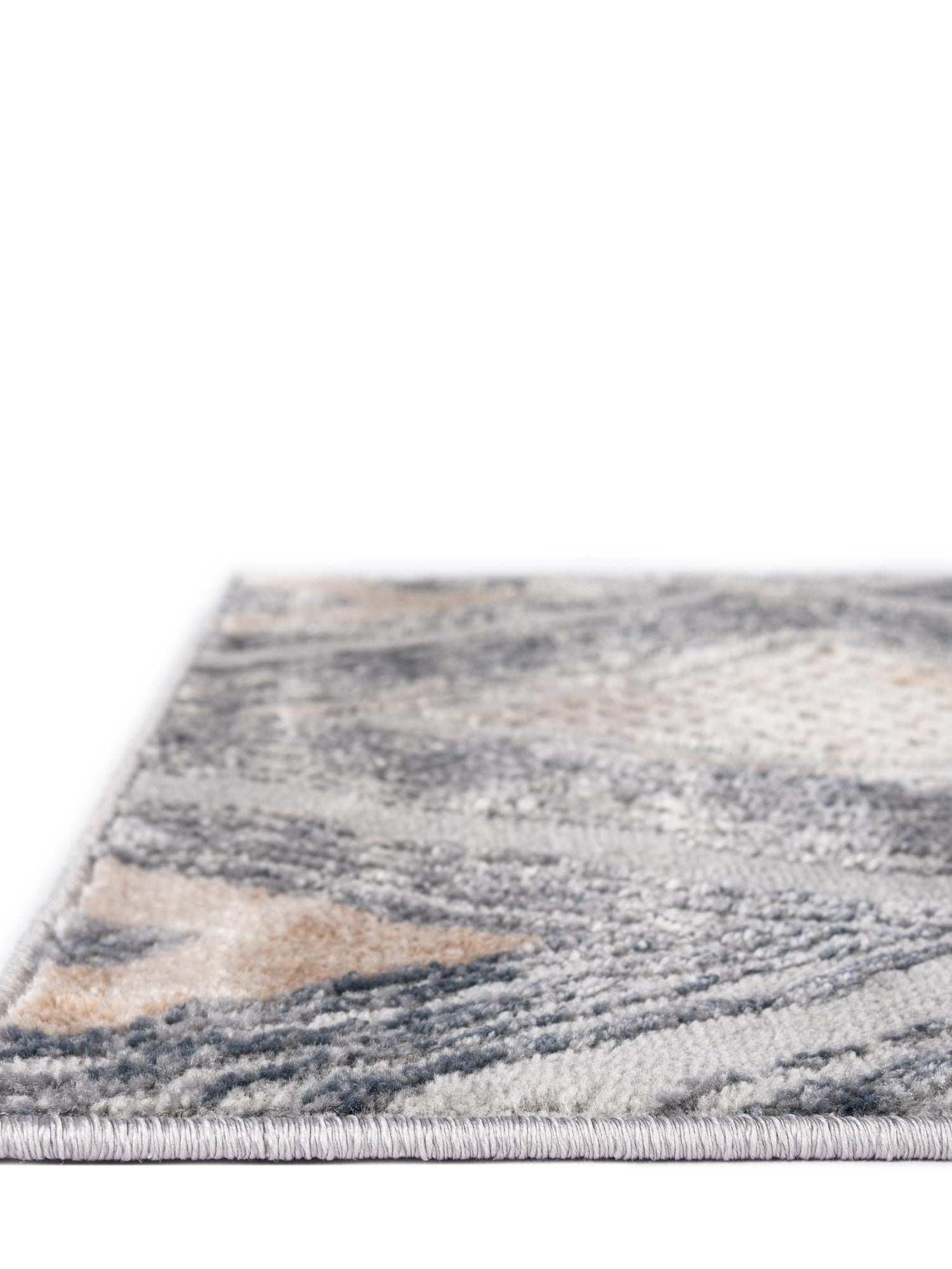 Gray Cream 4' 1 x 6' 1 Caspian Rectangle Area Rug 60% Polypropylene & 40% Polyester With Cotton Backing Modern Chic Carpet for Home Interior Design Decorating for Sale at Rug Engine
